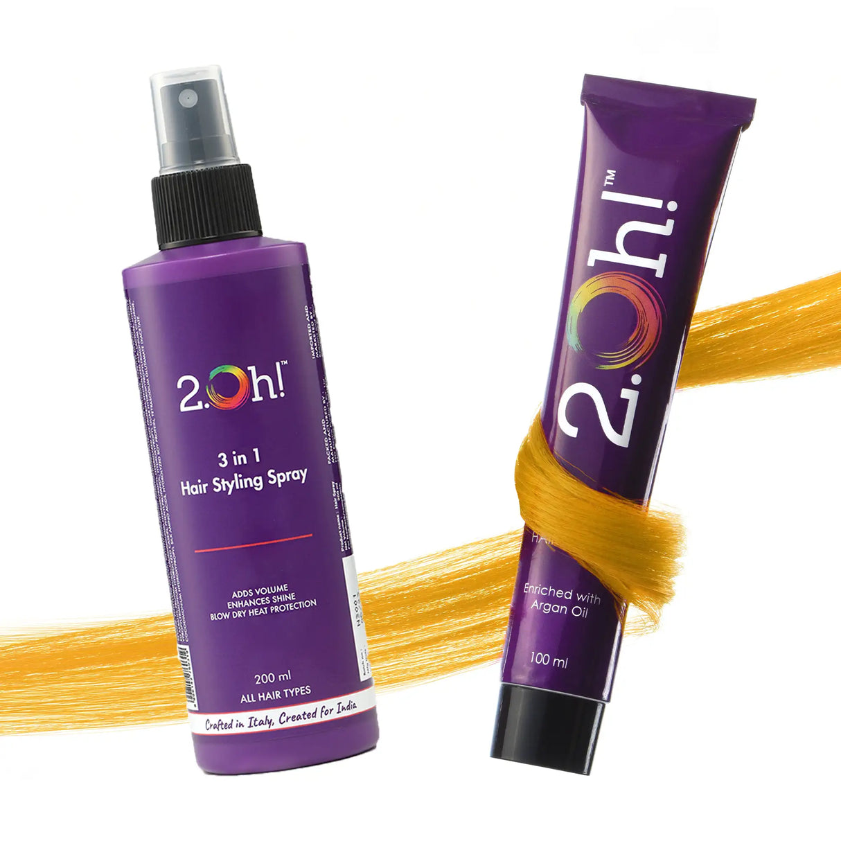 2.Oh! Hair Style Combo Golden Glaze Semi-permanent Hair Color 100ml and 3 in 1 Hair Styling Spray