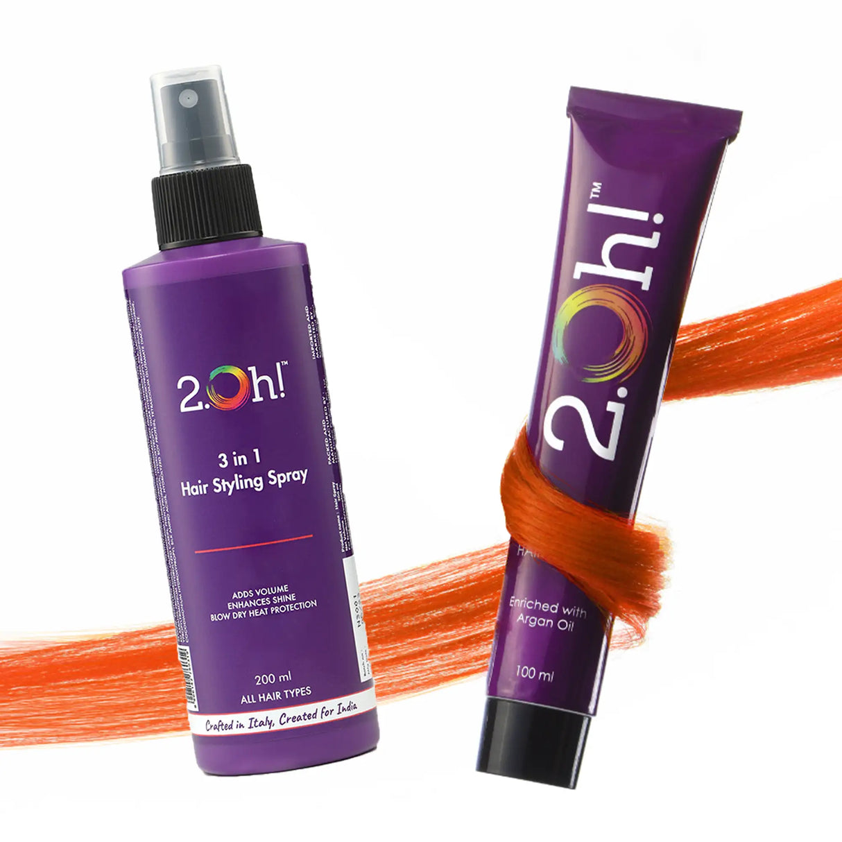 2.Oh! Hair Style Combo Orange Semi-permanent Hair Color 100ml and 3 in 1 Hair Styling Spray
