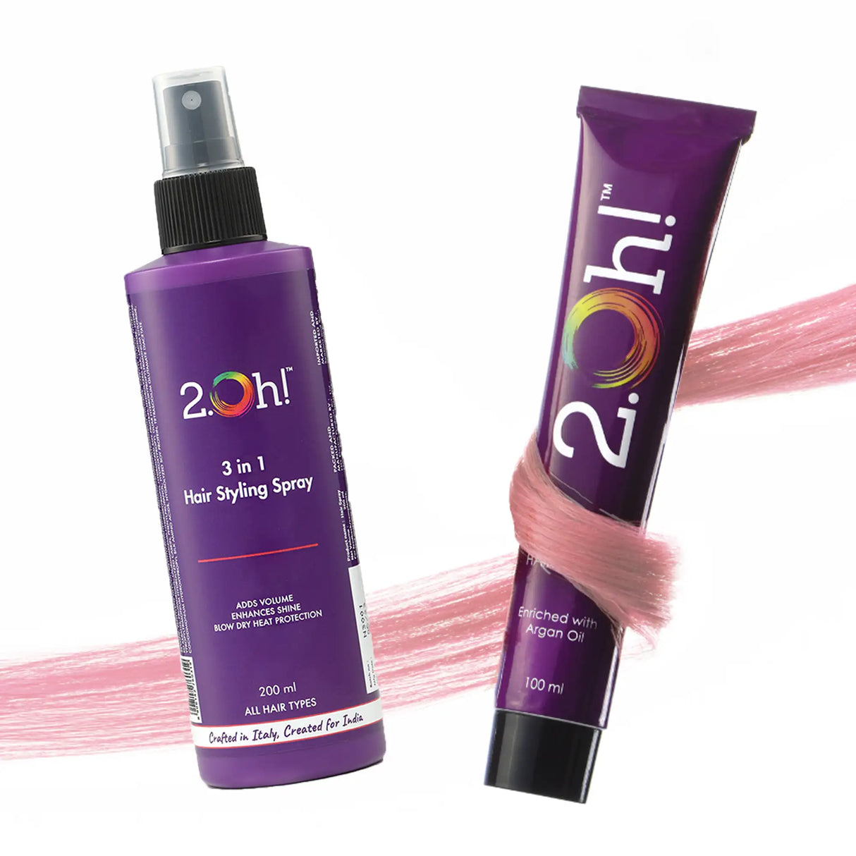 2.Oh! Hair Style Combo Pastel Pink Semi-permanent Hair Color 100ml and 3 in 1 Hair Styling Spray