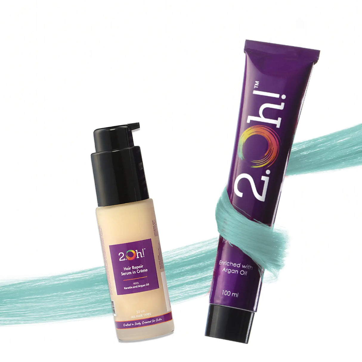 2.Oh! Hair Repair Combo Tropical Blue Semi-permanent Hair Color 100ml and Hair Repair Crème Serum