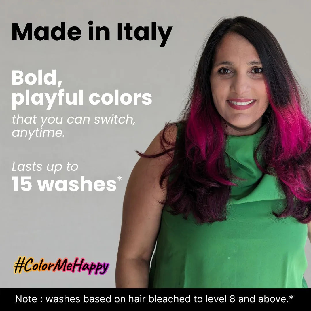 2.Oh! Fuchsia Pink Semi-Permanent Hair Color-bold, playful shade that lasts up to 15 washes. Made in Italy.