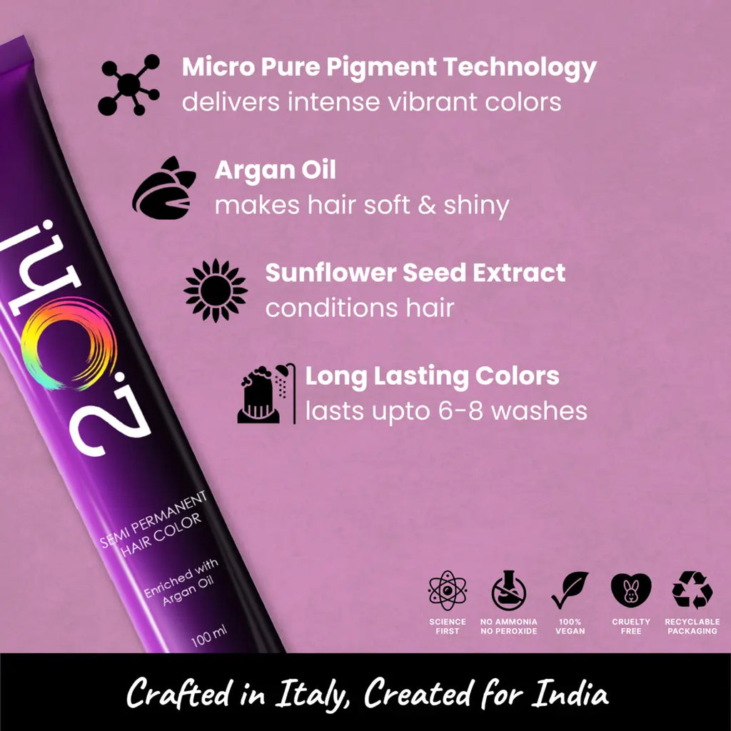 2.Oh! Pastel Pink Semi-permanent Hair Color 100ml with Argan Oil and Sunflower Seed Extract 