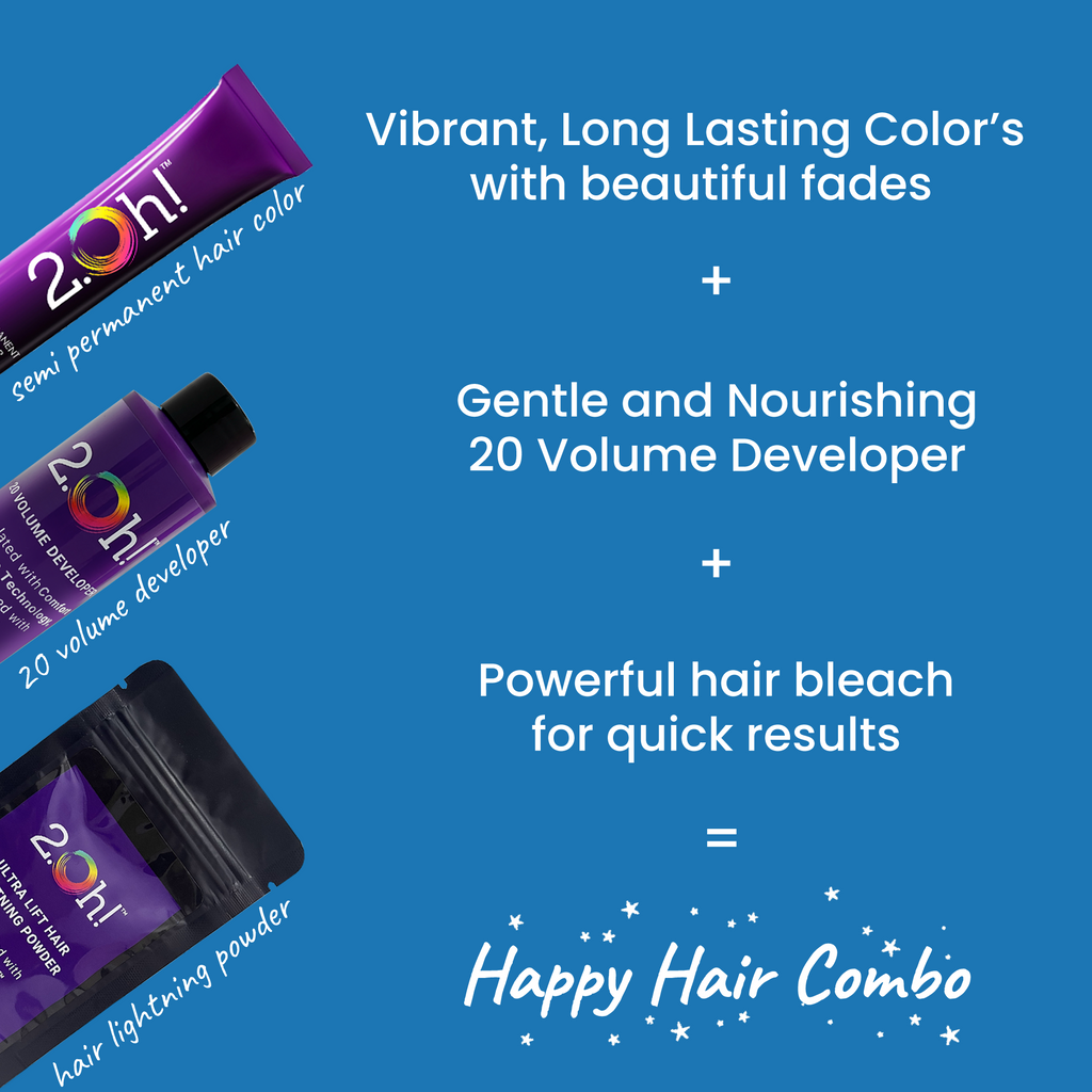 2.Oh! Blue Semi-permanent Hair Color, Volume developer, and Hair Lightning Power