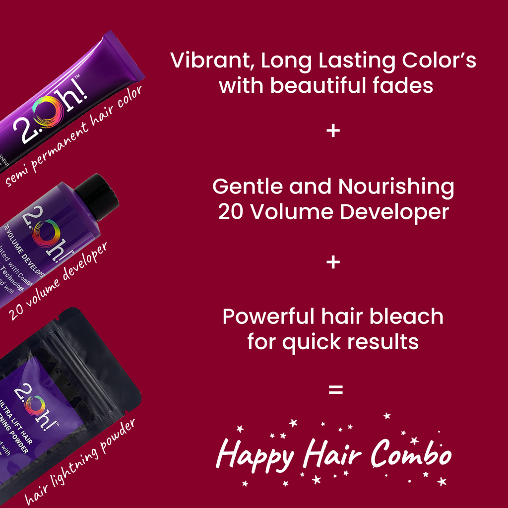 2.Oh! Bordeaux Semi-permanent Hair Color, Volume developer, and Hair Lightning Power