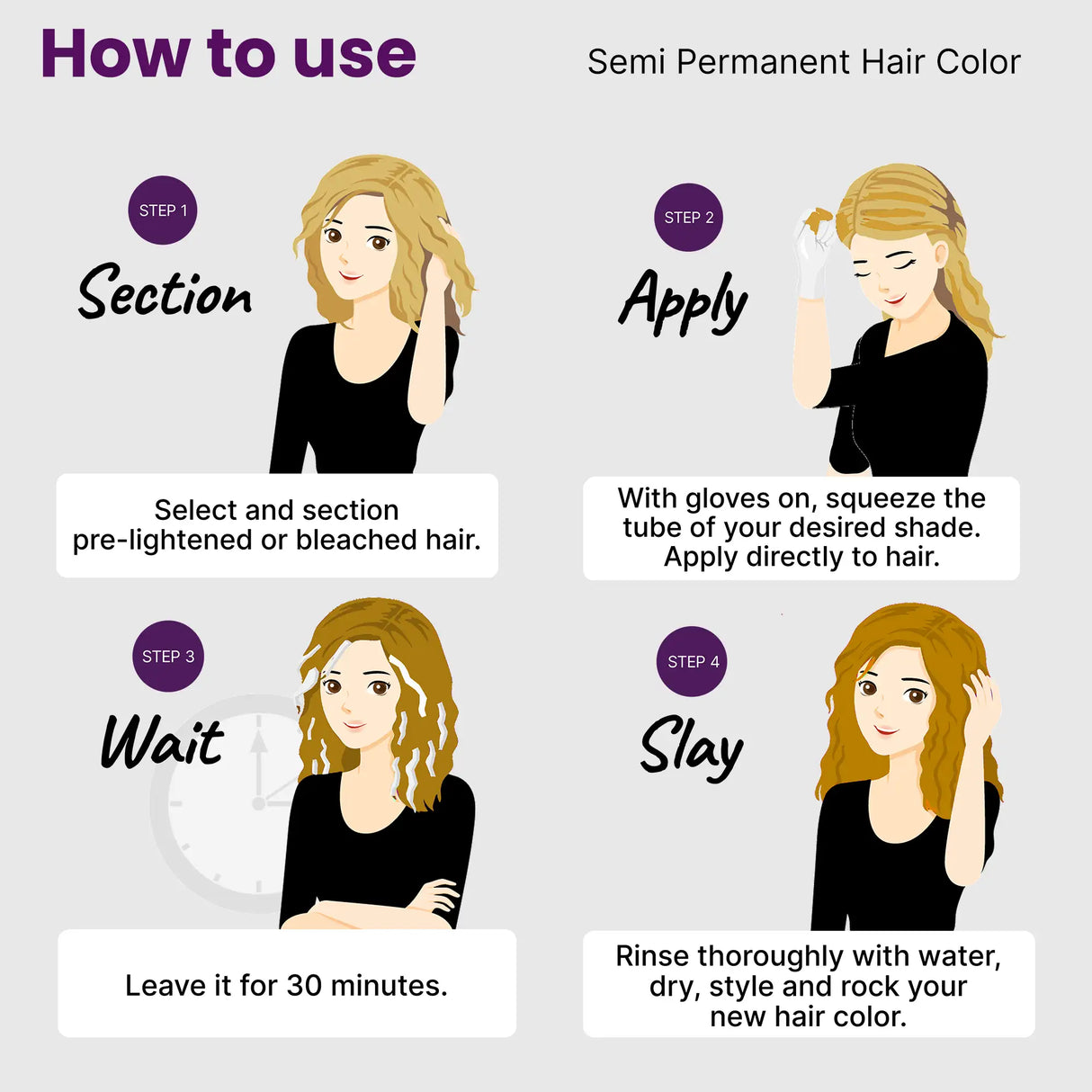 How to use 2.Oh! Golden Glaze Semi-permanent Hair Color