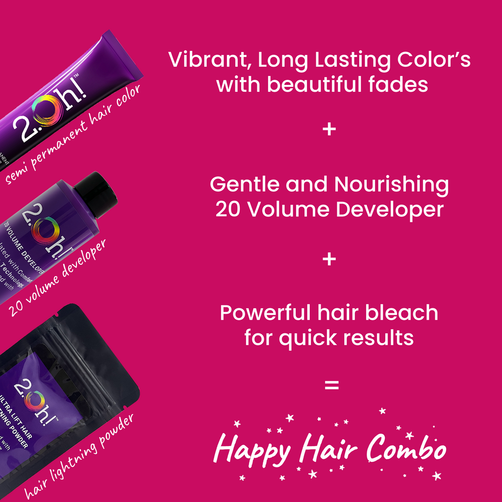2.Oh! Pink Semi-permanent Hair Color, Volume developer, and Hair Lightning Power