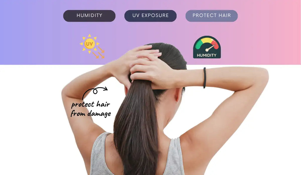 How do I protect my hair from all that heat, humidity, and UV exposure?