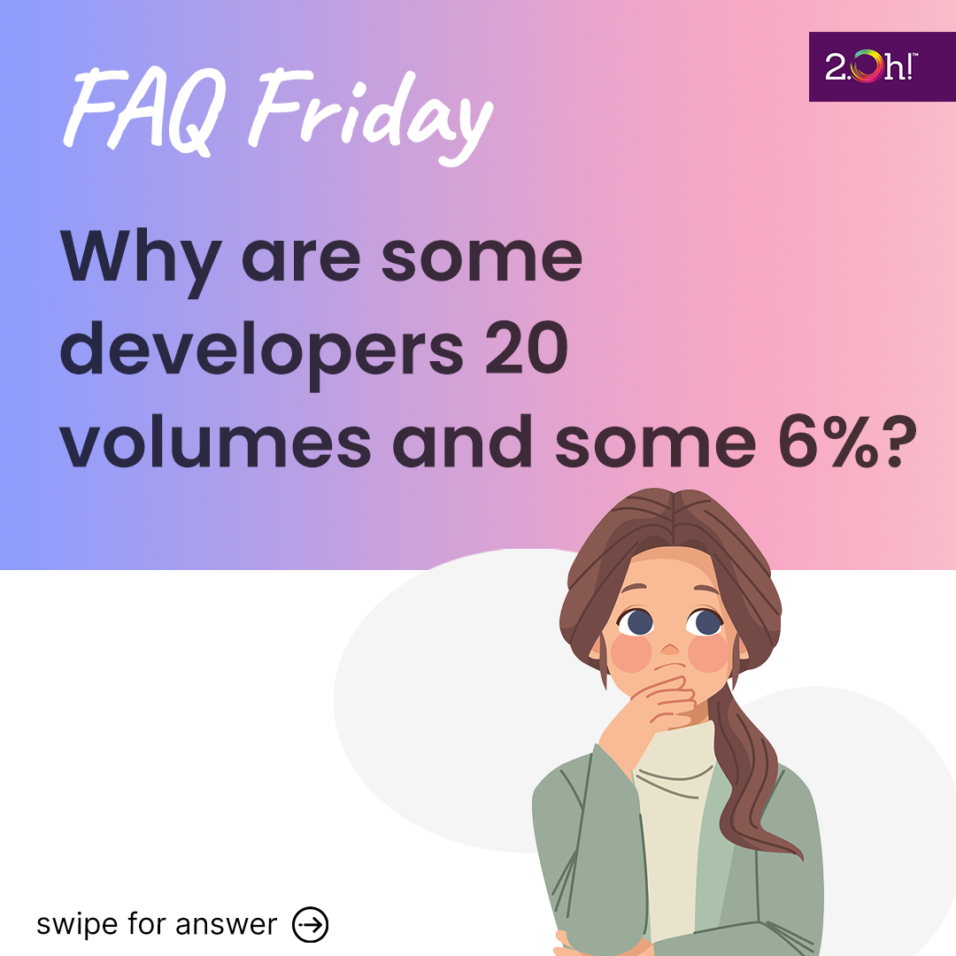 Why are some developers 20 volumes and some 6%?