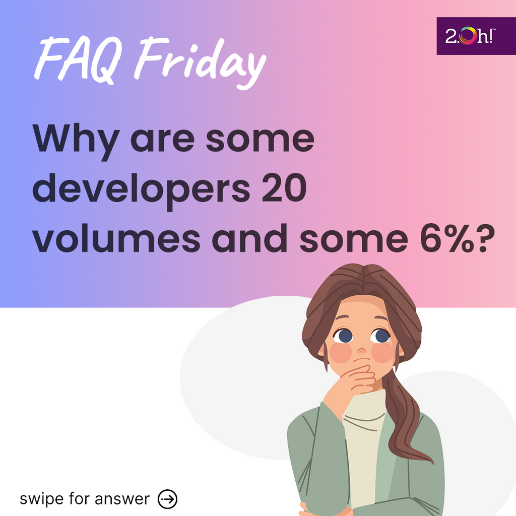 Why are some developers 20 volumes and some 6%?