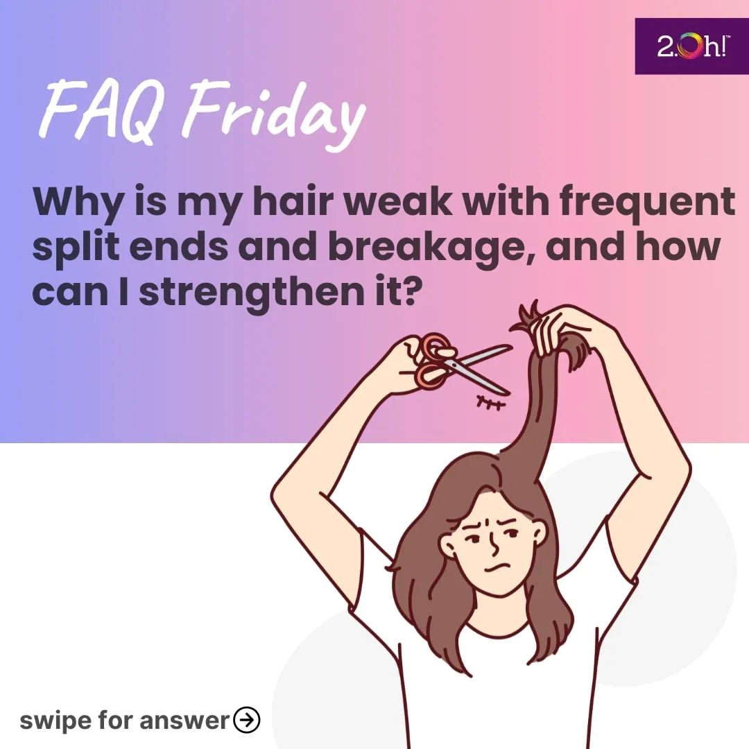 Why is my hair weak with frequent split ends and breakage, and how can I strengthen it?