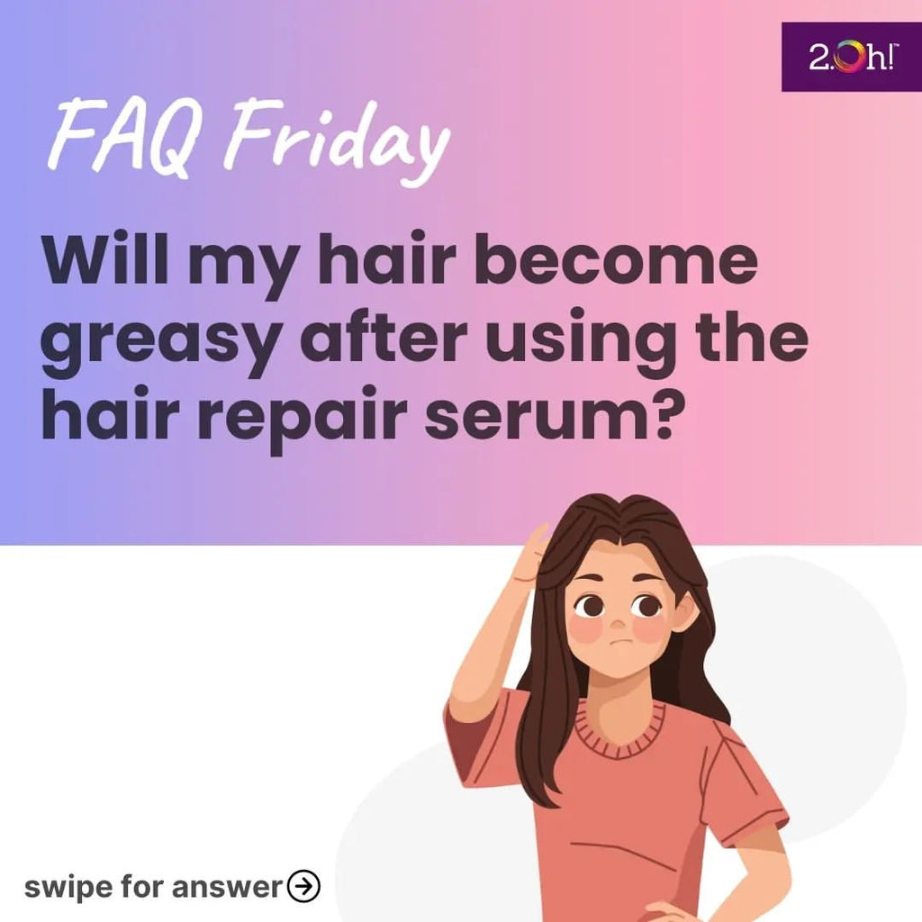 Will my hair become greasy after using the hair repair serum?