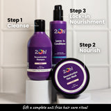 2.Oh! Hair Care Kit with Step 1 Cleanse, Step 2 Nourish, Step 3 Lock-in. The perfect anti-frizz hair care ritual to gift