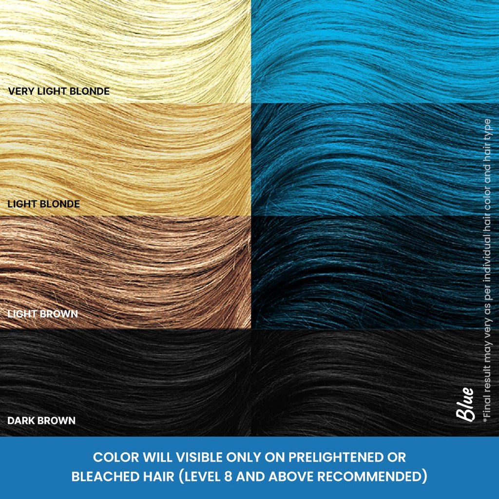 Different shades of Blue Bleach