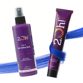 2.Oh! Hair Style Combo Blue Semi-permanent Hair Color 100ml and 3 in 1 Hair Styling Spray