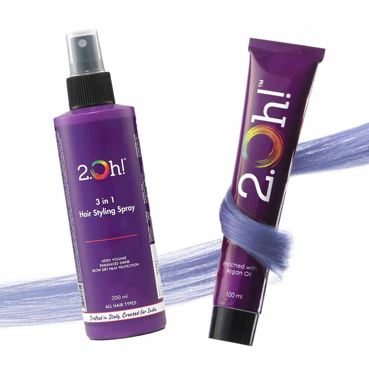 2.Oh! Hair Style Combo Cerulean Semi-permanent Hair Color 100ml and 3 in 1 Hair Styling Spray