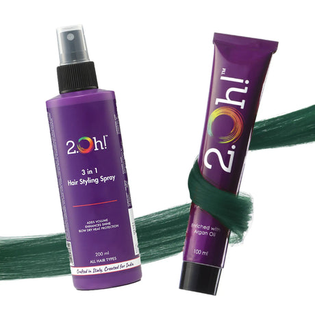 2.Oh! Hair Style Combo Emerald Green Semi-permanent Hair Color 100ml and 3 in 1 Hair Styling Spray