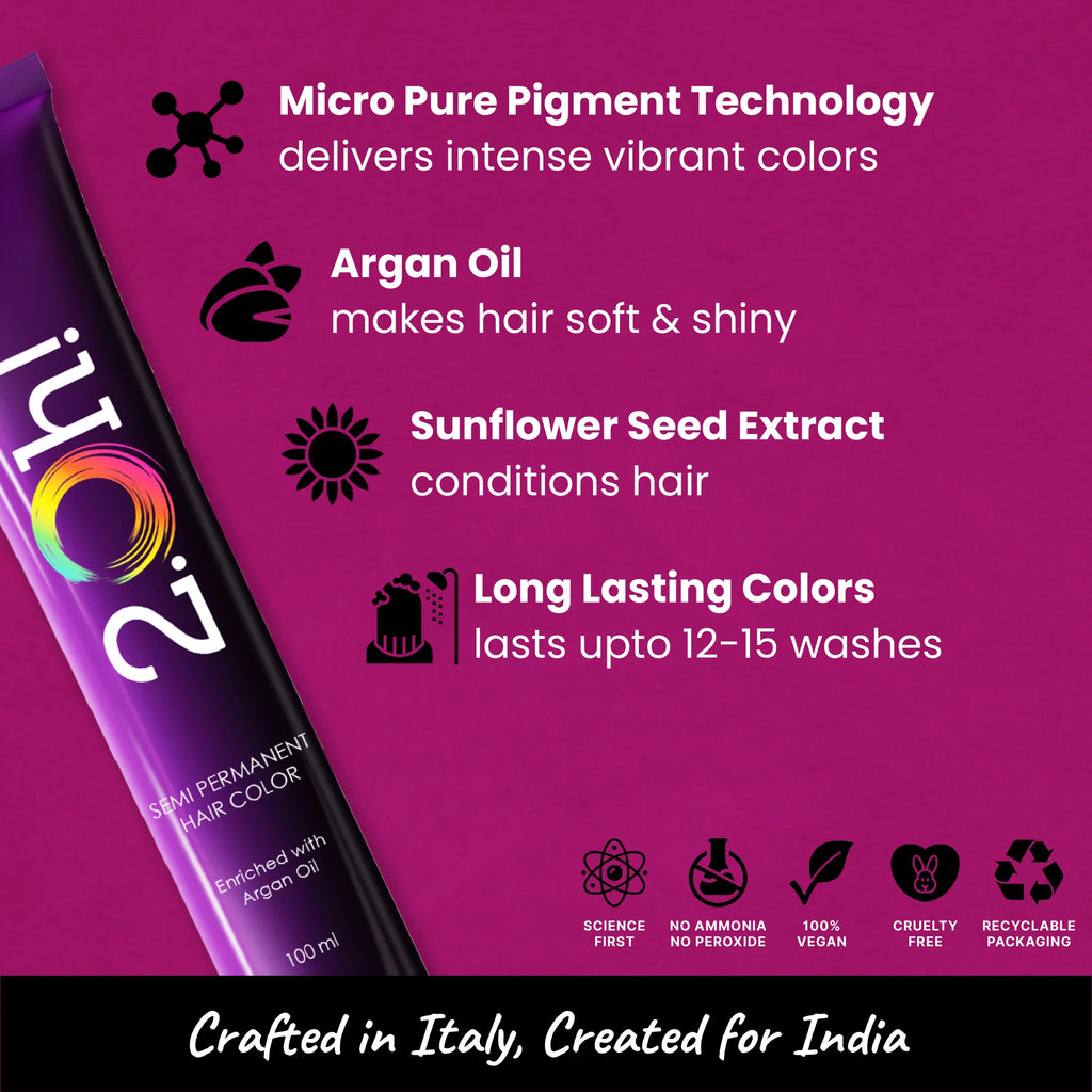 2.Oh! Fuchsia Pink Semi-permanent Hair Color 100ml with Argan Oil and Sunflower Seed Extract
