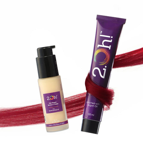 2.Oh! Hair Repair Combo Bordeaux Semi-permanent Hair Color 100ml and Hair Repair Crème Serum