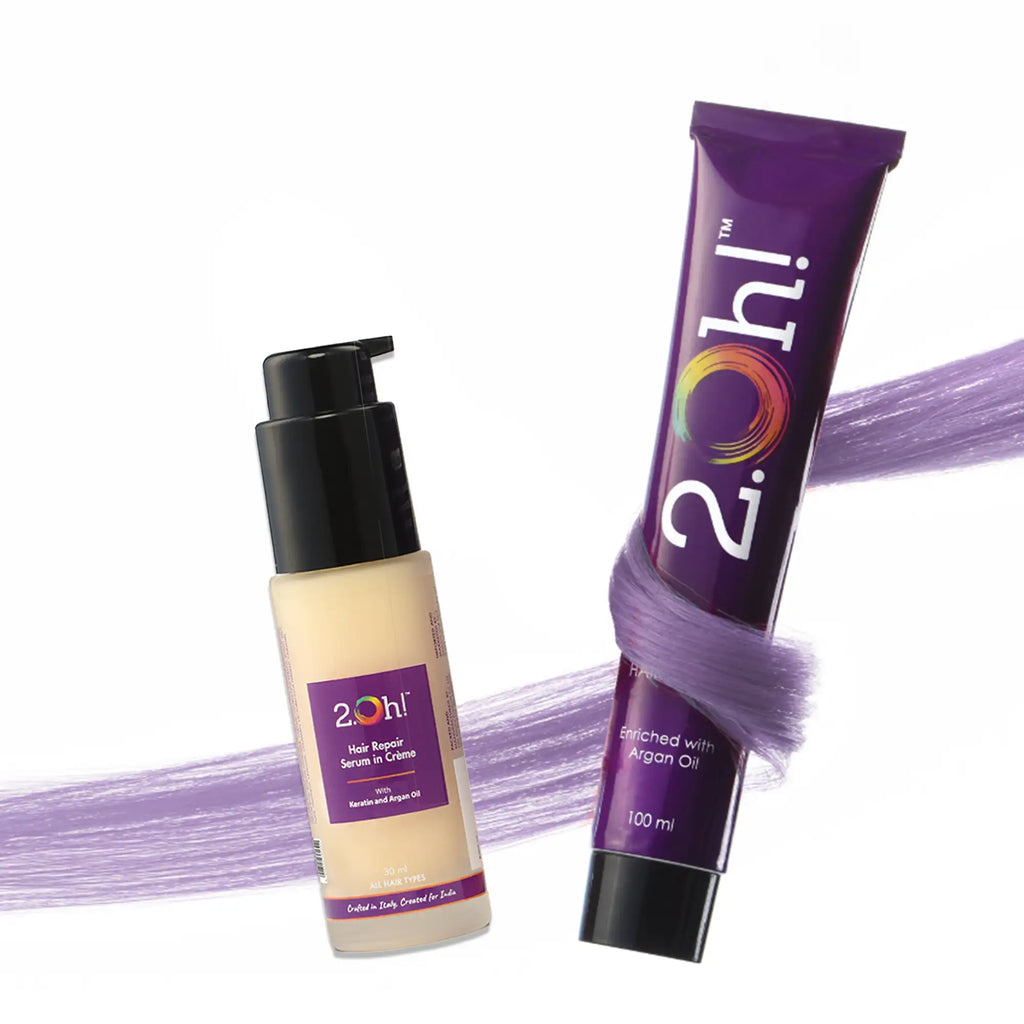 2.Oh! Hair Repair Combo Lavender Semi-permanent Hair Color 100ml and Hair Repair Crème Serum