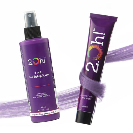 2.Oh! Hair Style Combo Lavender Semi-permanent Hair Color 100ml and 3 in 1 Hair Styling Spray