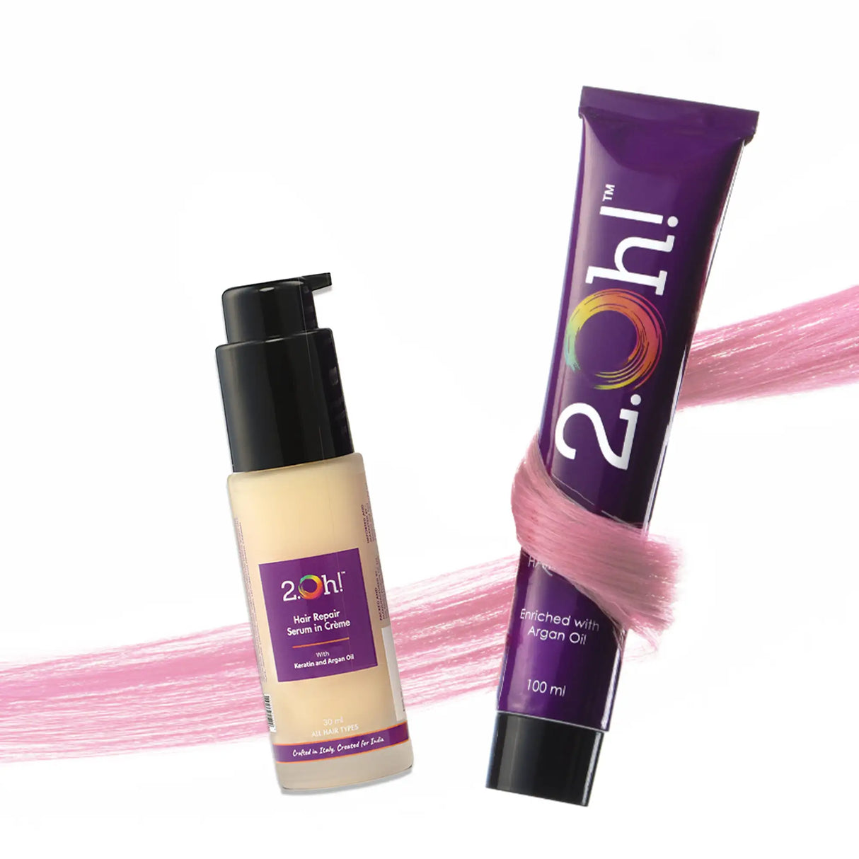 2.Oh! Hair Repair Combo Pastel Pink Semi-permanent Hair Color 100ml and Hair Repair Crème Serum