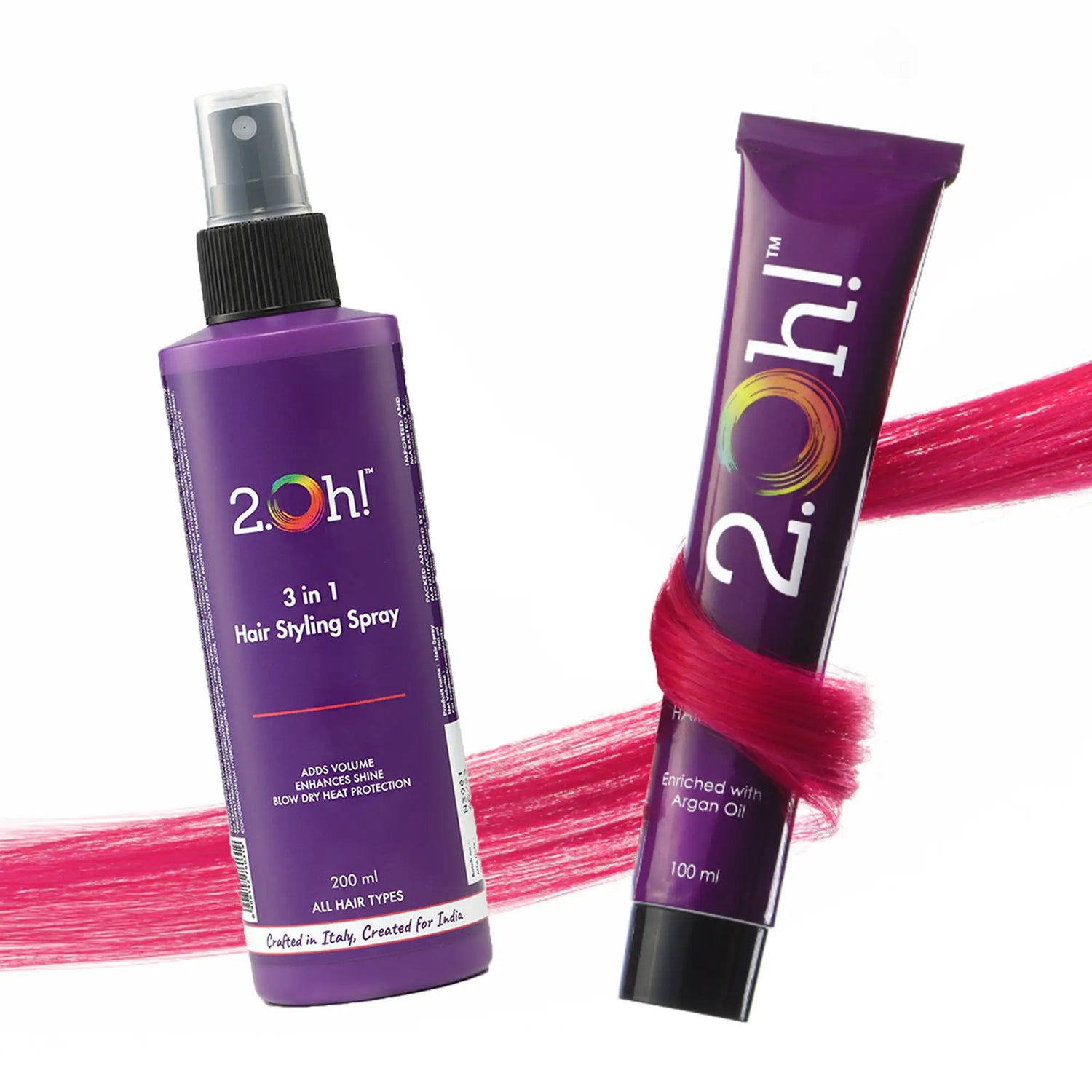 2.Oh! Hair Style Combo Pink Semi-permanent Hair Color 100ml and 3 in 1 Hair Styling Spray