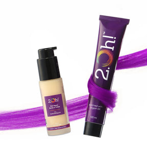 2.Oh! Hair Repair Combo Purple Semi-permanent Hair Color 100ml and Hair Repair Crème Serum