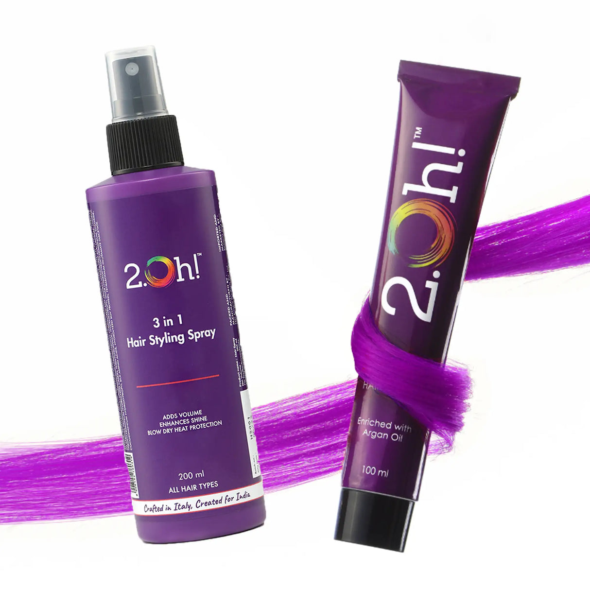 2.Oh! Hair Style Combo Purple Semi-permanent Hair Color 100ml and 3 in 1 Hair Styling Spray