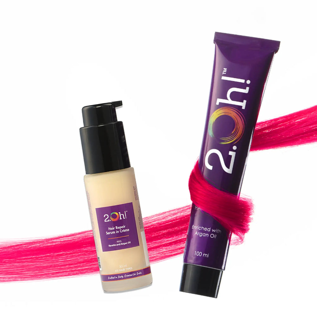 2.Oh! Hair Repair Combo Sangria Semi-permanent Hair Color 100ml and Hair Repair Crème Serum