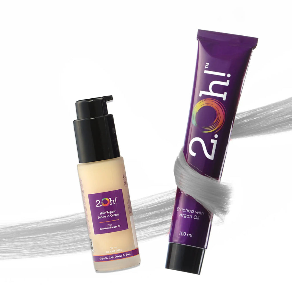 2.Oh! Hair Repair Combo Steel Semi-permanent Hair Color 100ml and Hair Repair Crème Serum