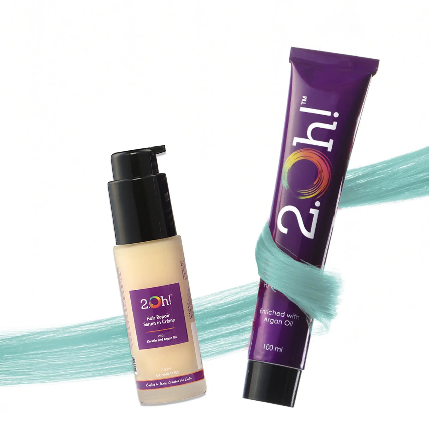 2.Oh! Hair Repair Combo Tropical Blue Semi-permanent Hair Color 100ml and Hair Repair Crème Serum