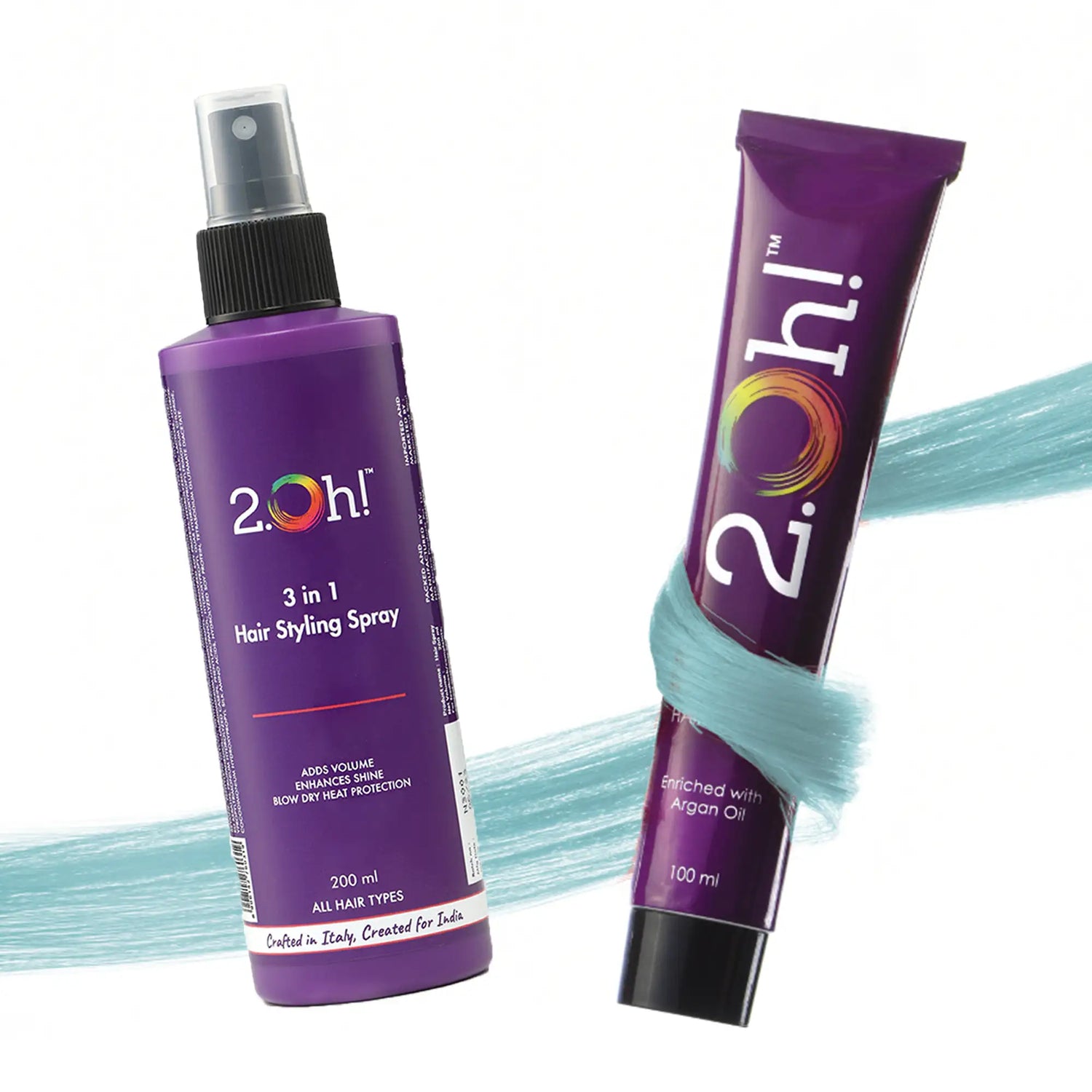 2.Oh! Hair Style Combo Tropical Blue Semi-permanent Hair Color 100ml and 3 in 1 Hair Styling Spray
