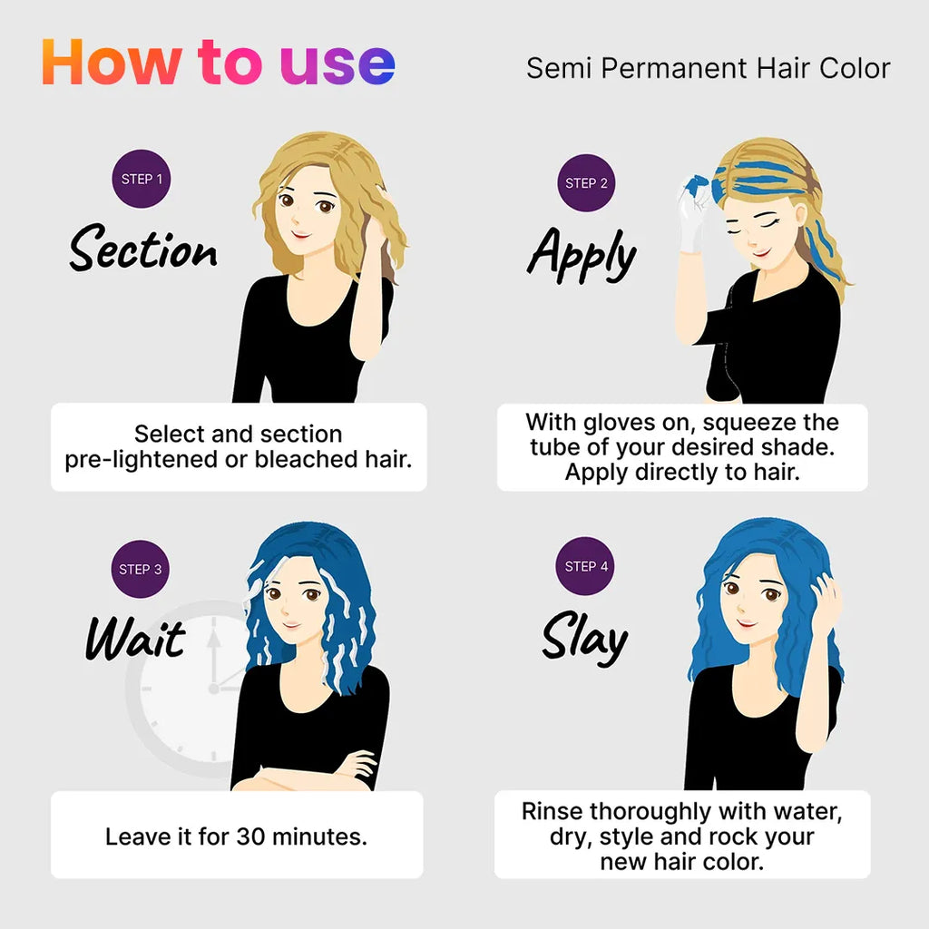 How to use 2.Oh! Blue Semi-permanent Hair Color