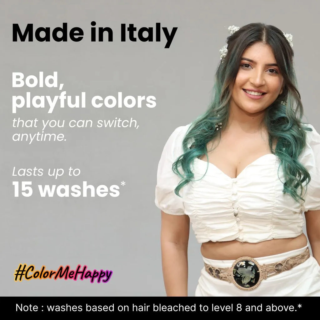 Made in Italy hair color with Bold, Playful Shades that Last Up To 15 Washes.