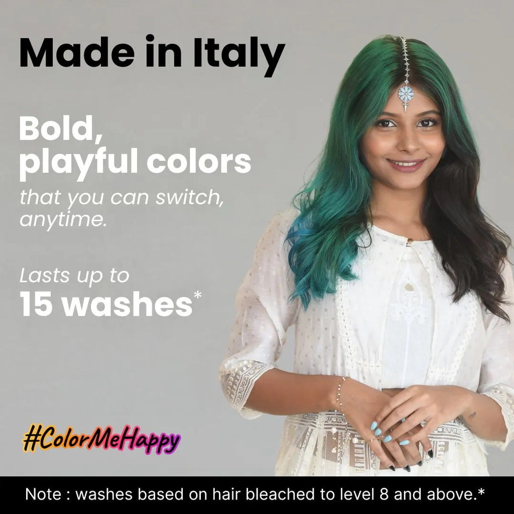 Made in Italy hair color with Bold, Playful Shades that Last Up To 15 Washes.