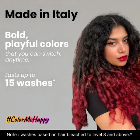 Made in Italy hair color with Bold, Playful Shades that Last Up To 15 Washes.