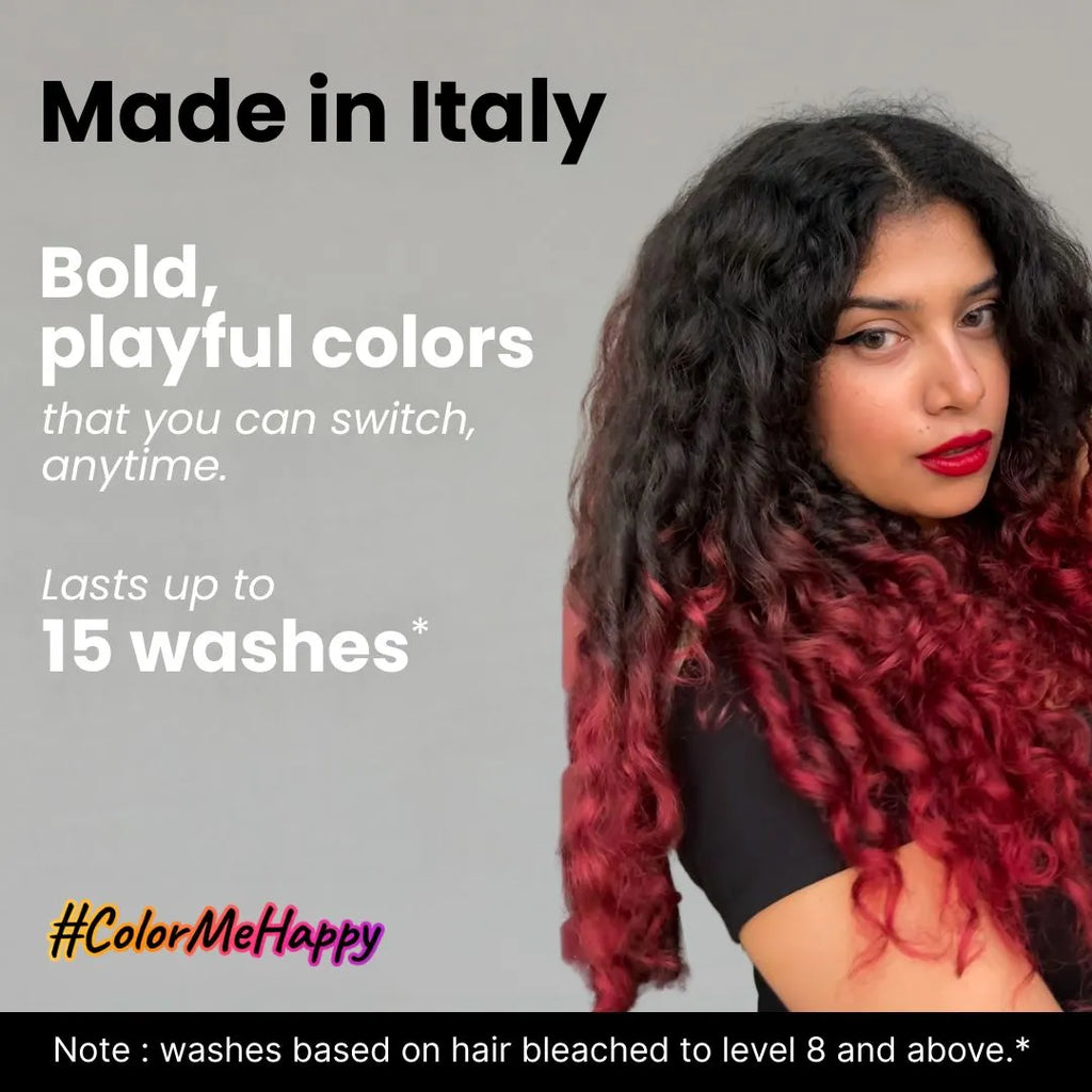 Made in Italy hair color with Bold, Playful Shades that Last Up To 15 Washes.