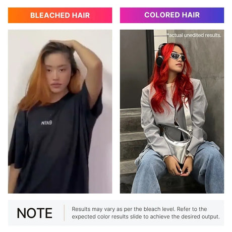 Comparison of Bleached Hair and Colored Hair.