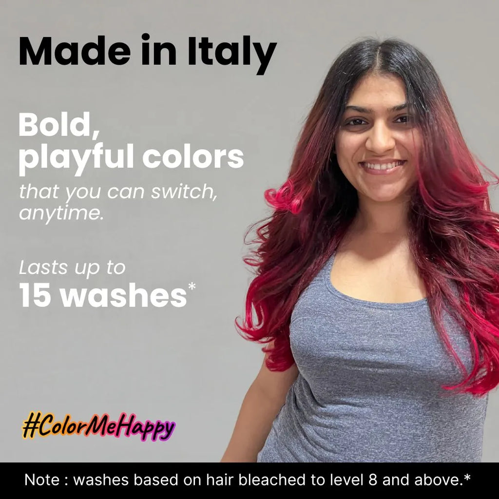 Made in Italy hair color with Bold, Playful Shades that Last Up To 15 Washes.