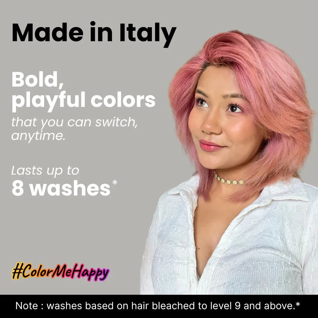 Made in Italy hair color with Bold, Playful Shades that Last Up To 15 Washes.