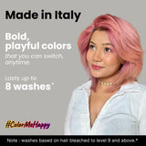 Made in Italy hair color with Bold, Playful Shades that Last Up To 15 Washes.