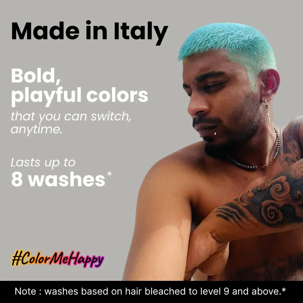 Made in Italy hair color with Bold, Playful Shades that Last Up To 15 Washes.