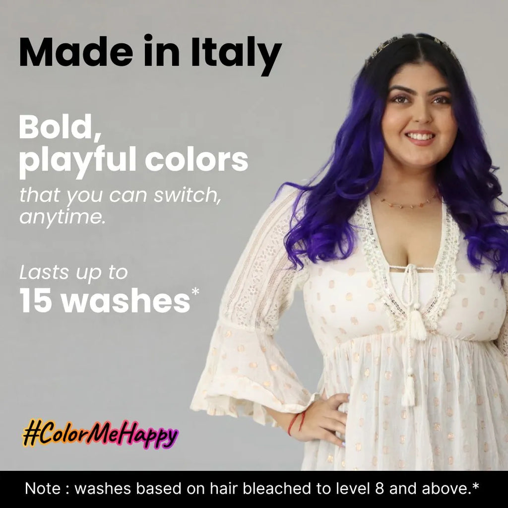 Made in Italy hair color with Bold, Playful Shades that Last Up To 15 Washes.