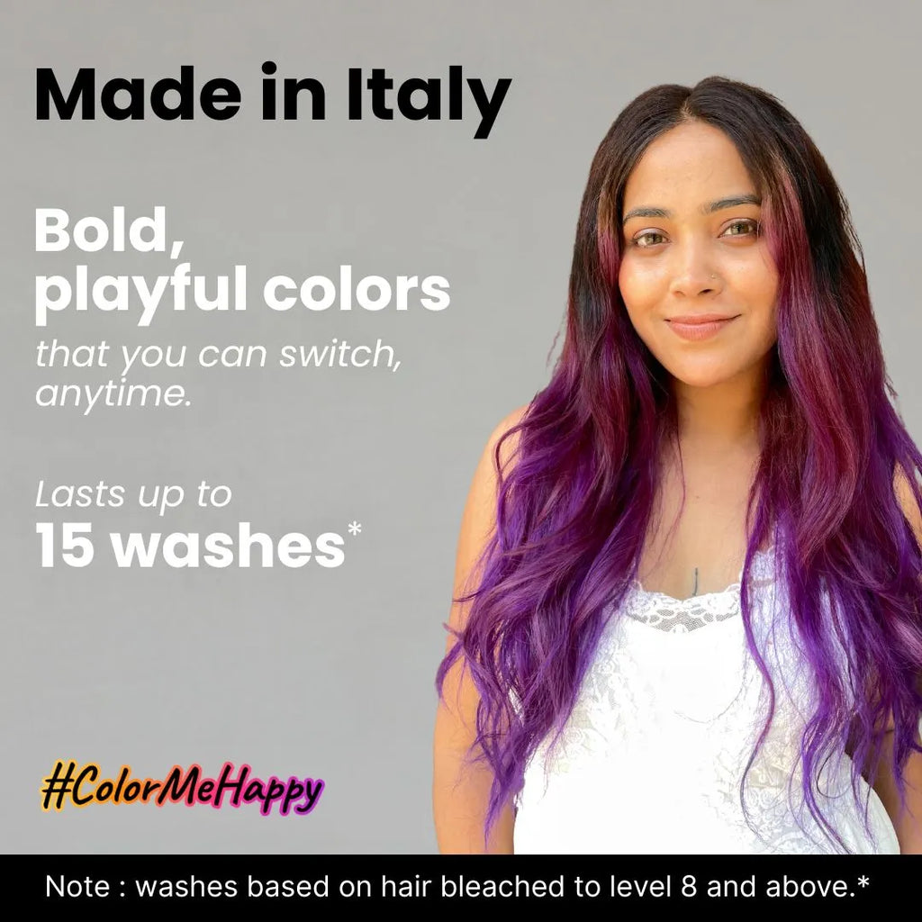 Made in Italy hair color with Bold, Playful Shades that Last Up To 15 Washes.