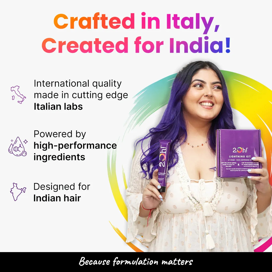 2.Oh! Crafted in Italy, Created for India - Formulated in Italian labs with High-Performance Ingredients for Indian Hair.