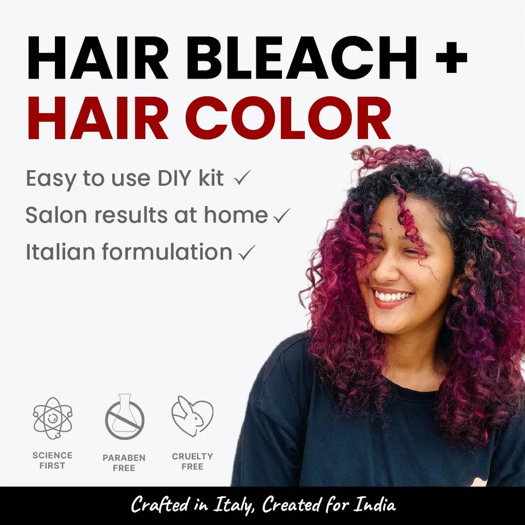 2.Oh! Sangria Pink Hair Bleach + Hair Color - Easy-to-use DIY kit with salon-like results at home, made with Italian formulation.