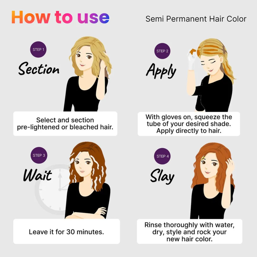 How to use 2.Oh! Ginger Spice Semi-permanent Hair Color
