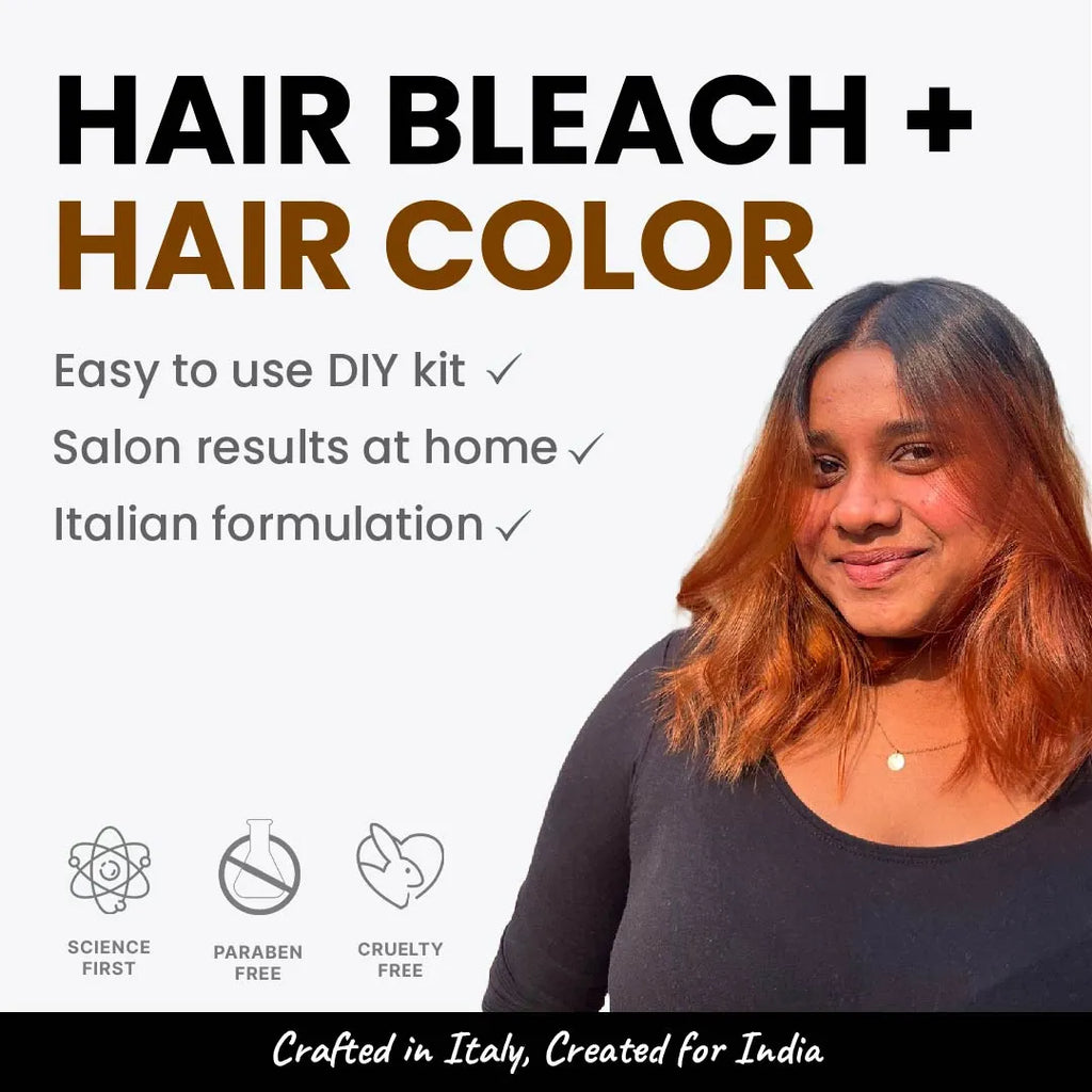 2.Oh! Hazelnut Brown Hair Bleach + Hair Color – Easy-to-use DIY kit with salon-like results at home, made with Italian formulation.