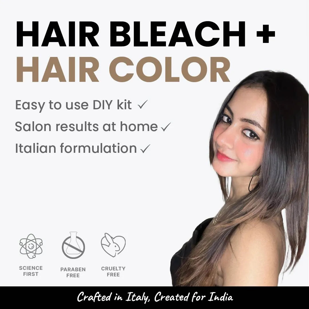 2.Oh! Toffee Brown Hair Bleach + Hair Color – Easy-to-use DIY kit with salon-like results at home, made with Italian formulation.
