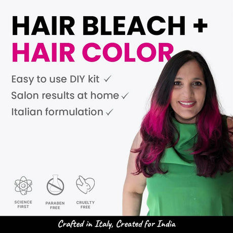 2.Oh! Fuchsia Pink Hair Bleach + Hair Color - Easy-to-use DIY kit with salon-like results at home, made with Italian formulation.